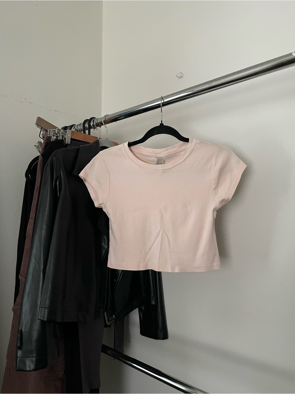 3/$15 Urban Rebel Light Blush Crew Neck Tee